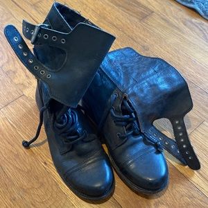 Allsaints black leather boots size 36